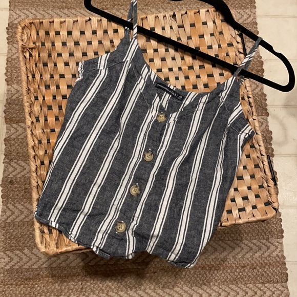 Abercrombie & Fitch | NAVY / STRIPES | Linen Tank - Picture 2 of 4